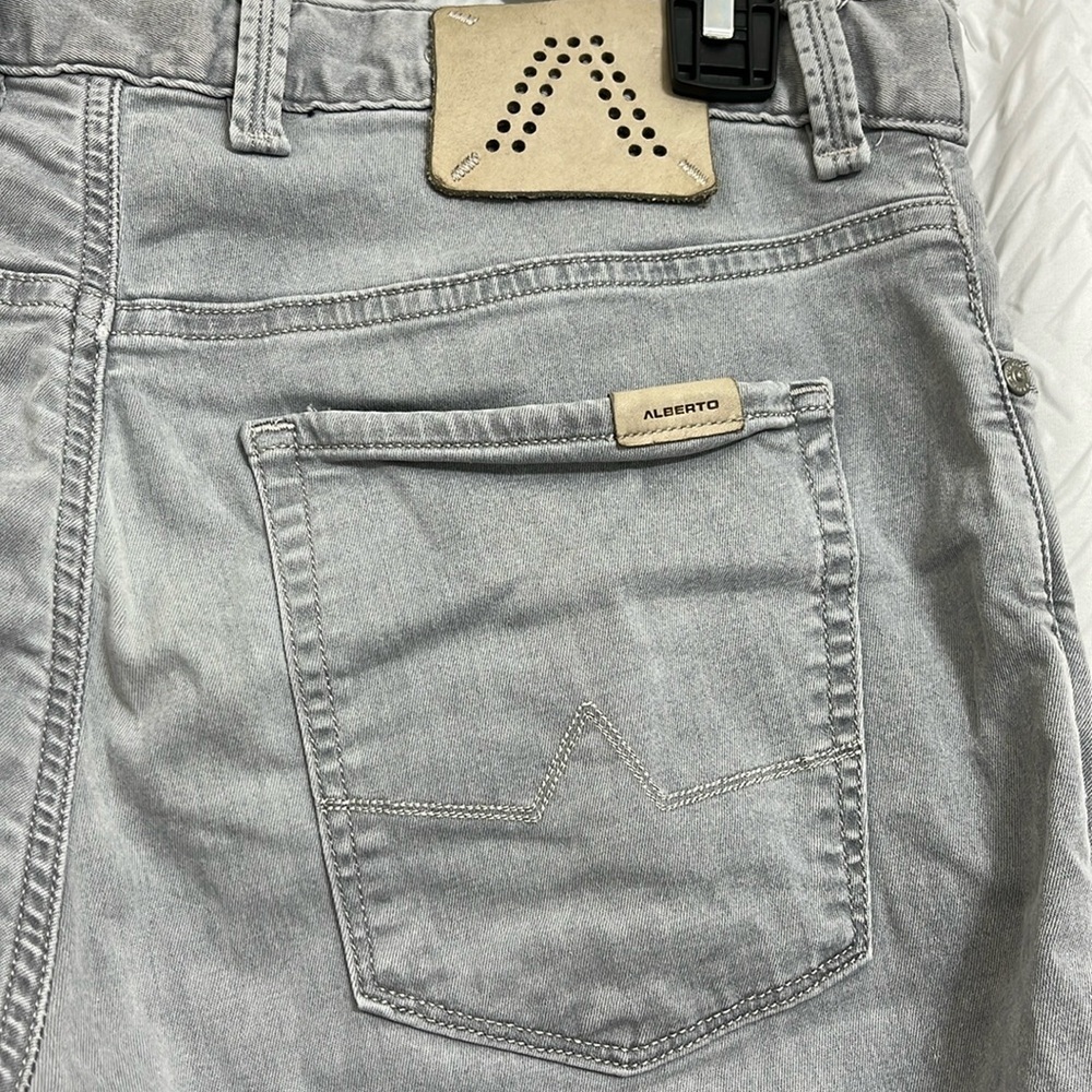 Alberto Mens Light Tencel Denim Regular Fit Gray W 32 L 30